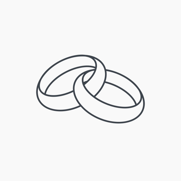 结婚戒指图标。新娘和新郎的珠宝。图片下载