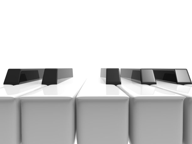 黑白闪亮的钢琴键盘图片下载