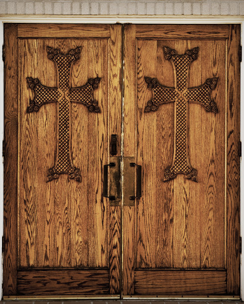 木制教堂的门图片下载
