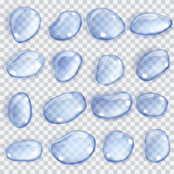 透明淡蓝色液滴图片下载