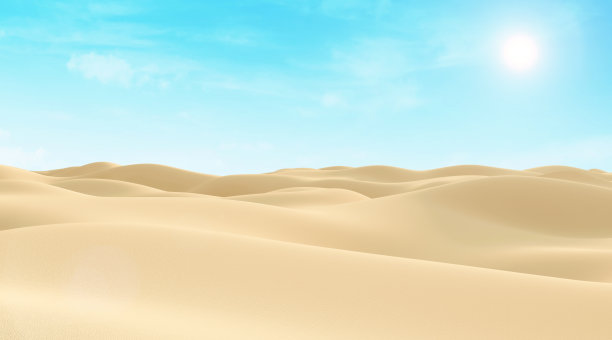 阳光下的沙漠沙丘抽象插画图片下载