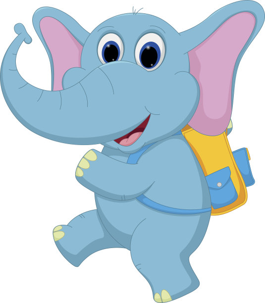 可爱的大象去上学图片下载