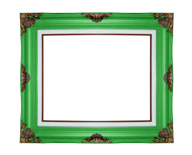 经典的木制框架孤立在白色背景上图片下载