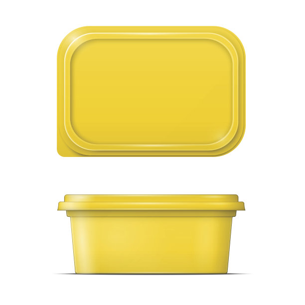 黄色人造黄油涂抹模板。图片下载
