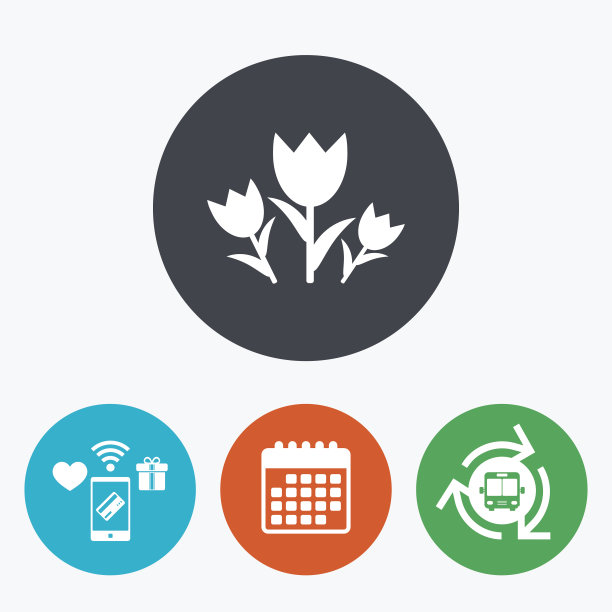 花朵标志图标。玫瑰的象征。图片下载