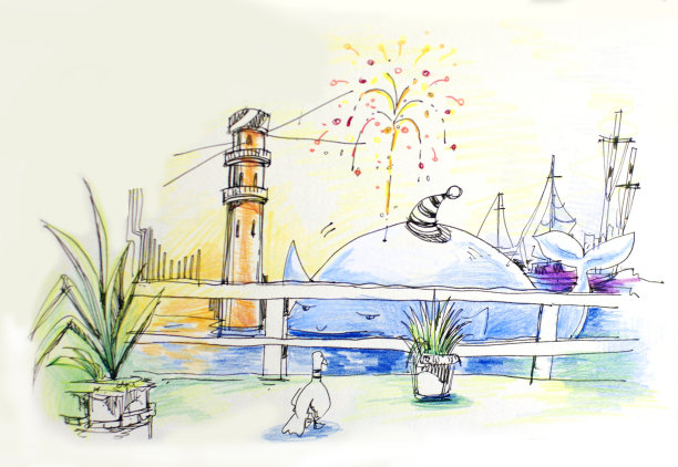 岸上的鲸鱼图图片下载