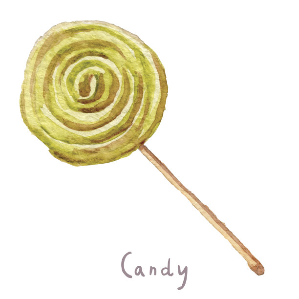 棒棒糖、水彩图片下载