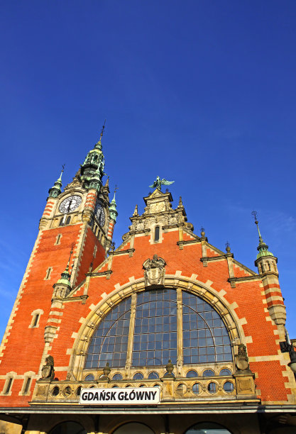 波兰格但斯克火车站历史建筑立面图片下载