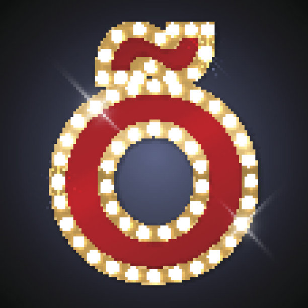 向量插图的现实复古招牌字母O与波浪图片下载