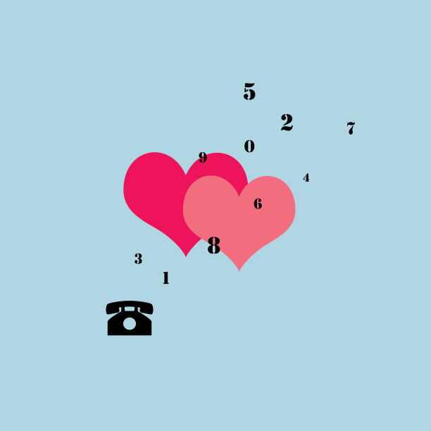 粉红色的心和一个电话图片下载