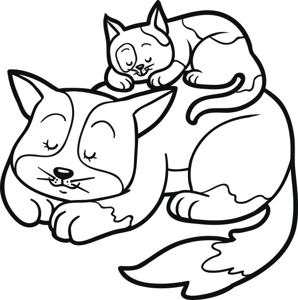 儿童涂色书(两只斑点猫)图片下载