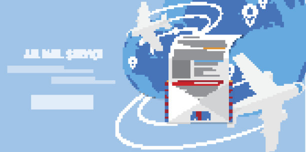 矢量空邮服务网页图标。图片下载