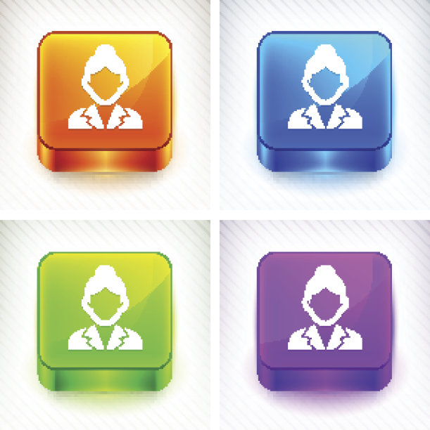 梳着彩色方形纽扣发髻的女商人图片下载