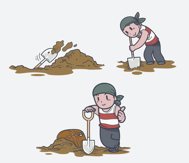 挖宝藏图片下载