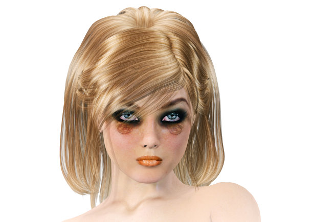 3d渲染女孩的脸。图片下载