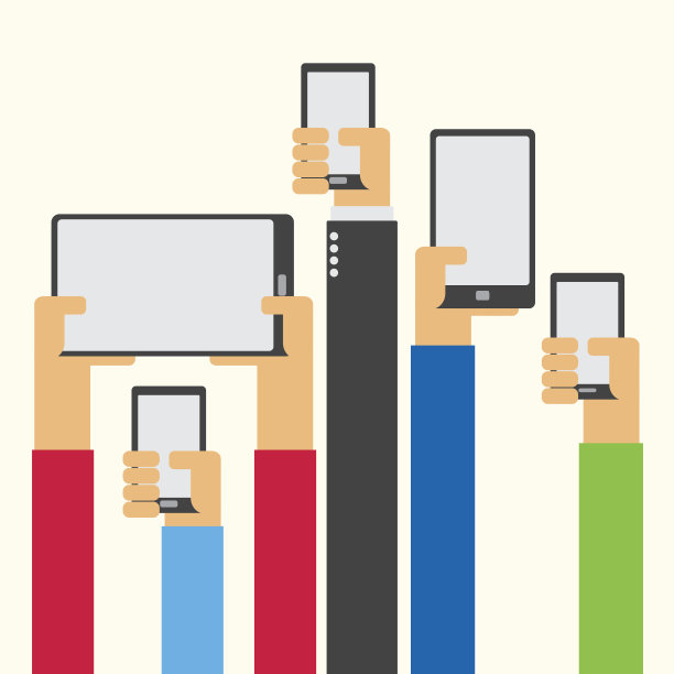 手举着智能手机平板设计图片下载