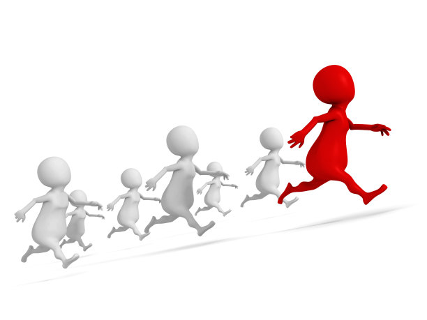 红色3d领袖人类的男人。成功赢得图片下载