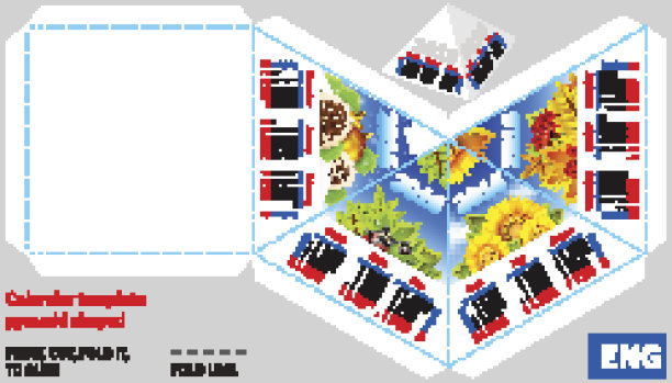 模板英语日历2016年按季节金字塔形图片下载