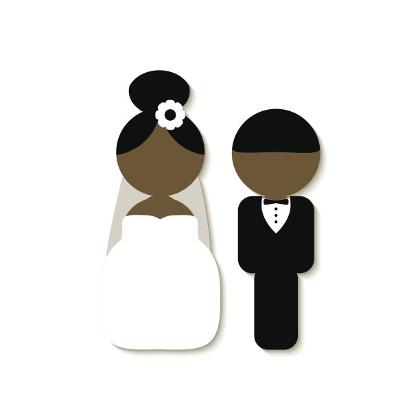 一套复古风格元素的婚礼贺卡。邀请,图标图片下载