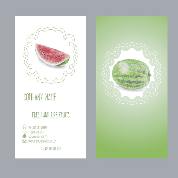 带水果的名片。图片下载