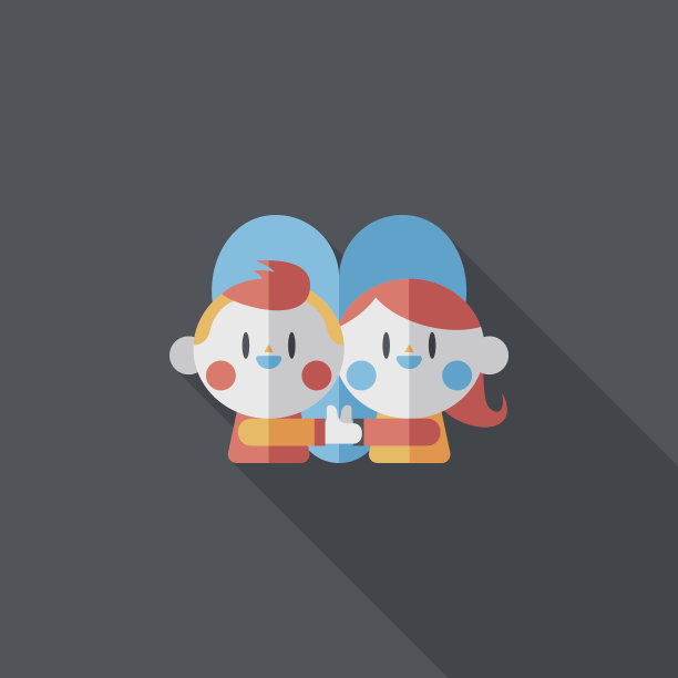 情人节情侣长影子图标，eps10图片下载