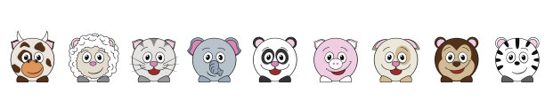 牛，羊，猫，大象，熊猫，猪，狗，猴子，斑马图片下载