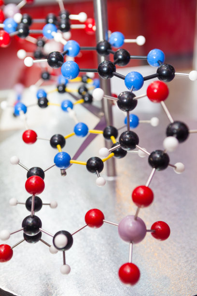 科学分子DNA结构，商业通讯连接概念图片下载