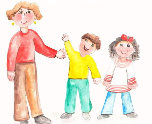 年轻的老师和微笑的孩子们图片下载