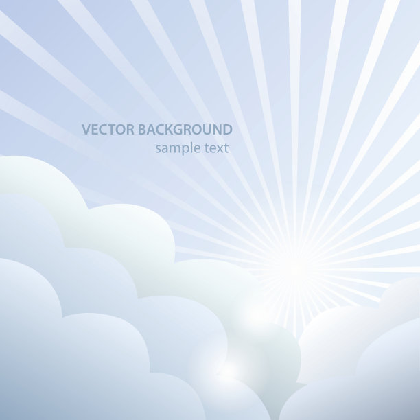 抽象的背景与太阳和云图片下载