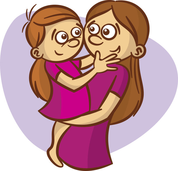 妈妈带着小女孩图片下载