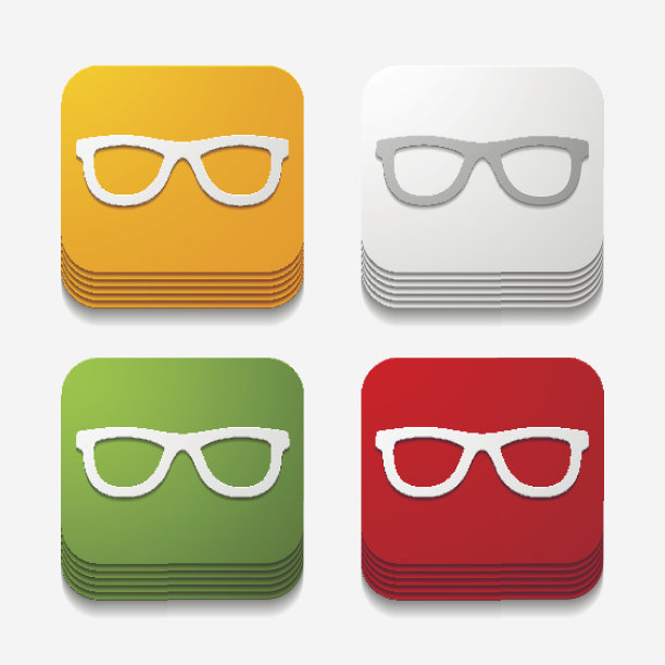 方形按钮:眼镜图片下载