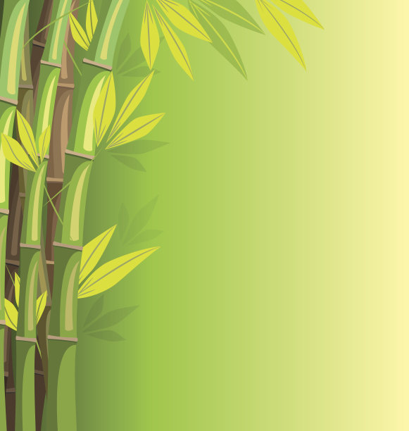 绿色的竹在绿色的背景上图片下载