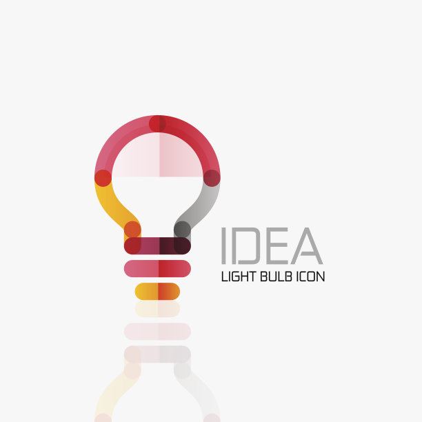 矢量灯泡抽象线性几何商业图标。图片下载