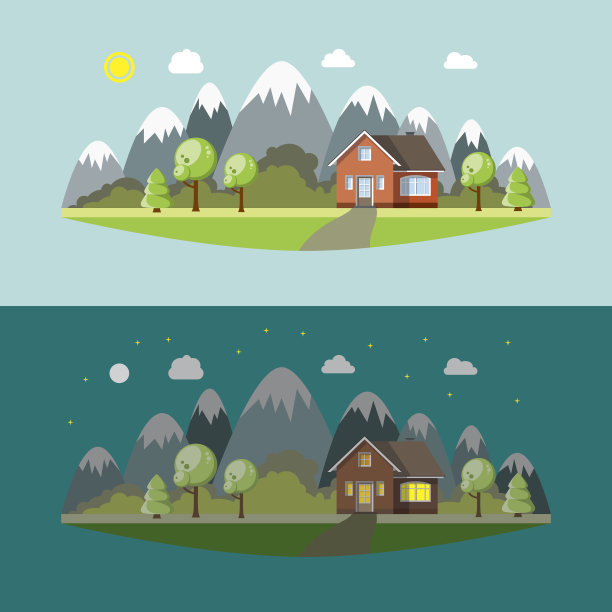 山中寂寞的房子，日日夜夜图片下载