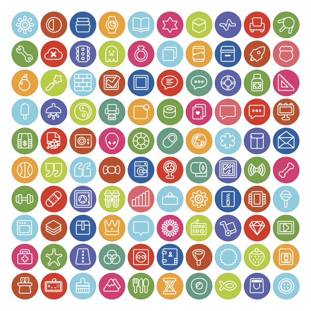 100个通用普通图标图片下载