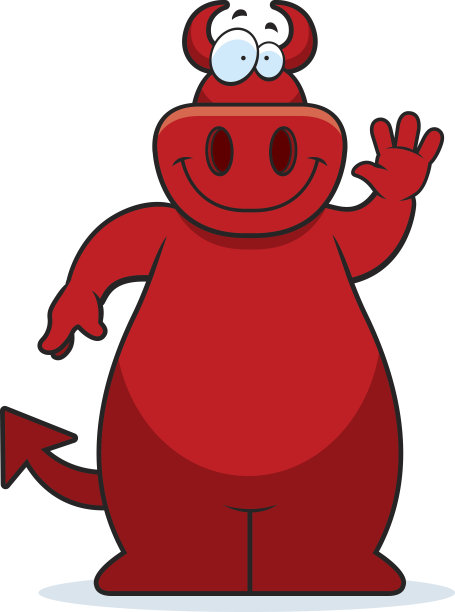 卡通魔鬼挥舞着图片下载