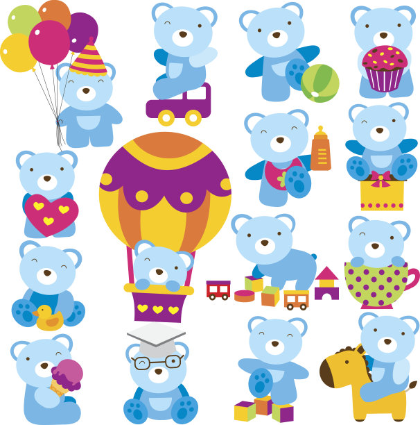 婴儿泰迪剪贴艺术集图片下载