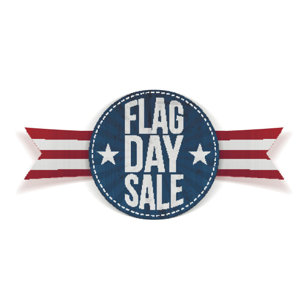 旗帜日销售现实标签与文本和阴影图片下载