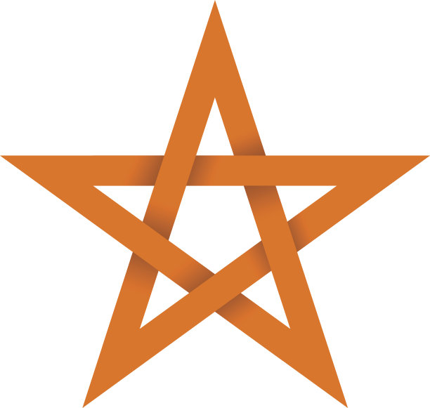 十字路口有阴影的橙色星星图片下载