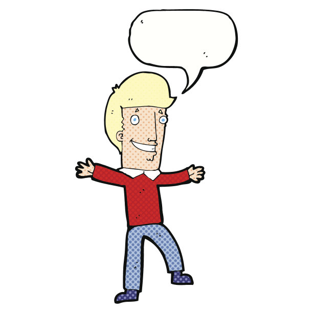 卡通快乐的人与讲话泡泡图片下载