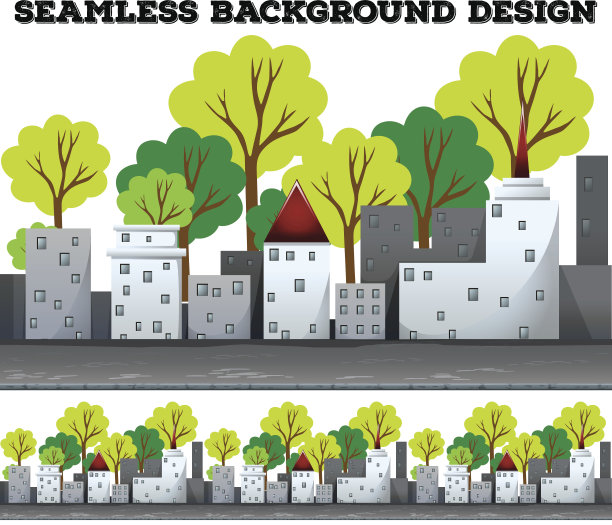 无缝背景与灰色建筑图片下载