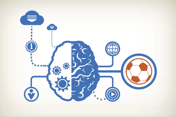 足球和抽象的人类大脑图片下载