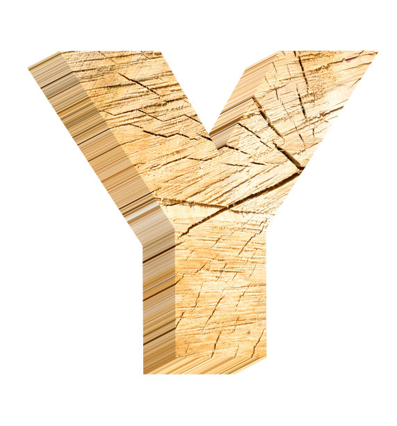 字母从松木字母表集孤立在白色。图片下载