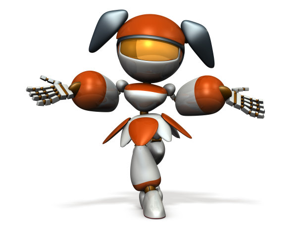 可爱的女性机器人将亲切欢迎。图片下载