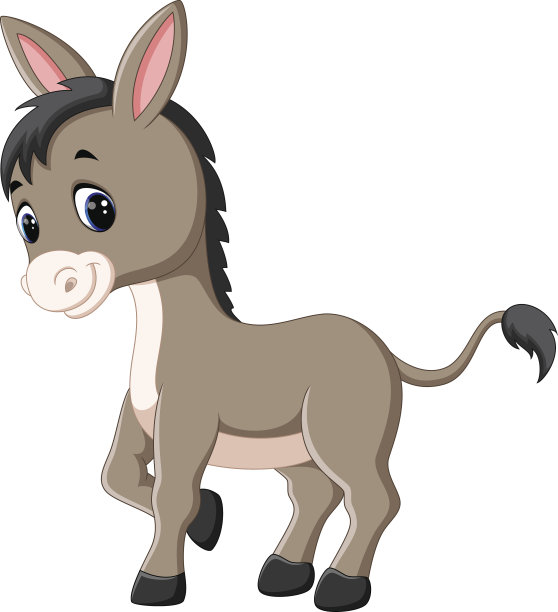 卡通快乐的驴图片下载