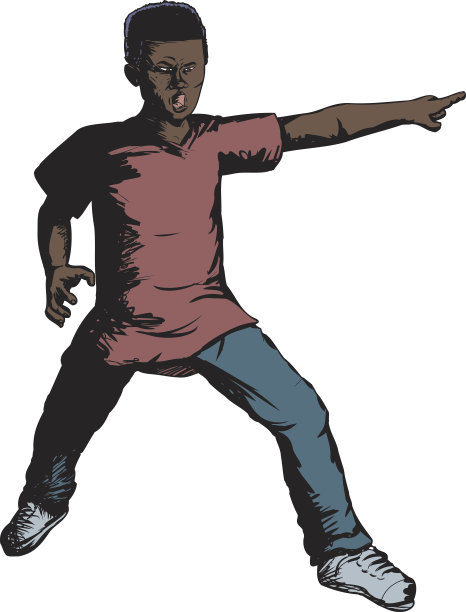 单身愤怒青年指指点点图片下载