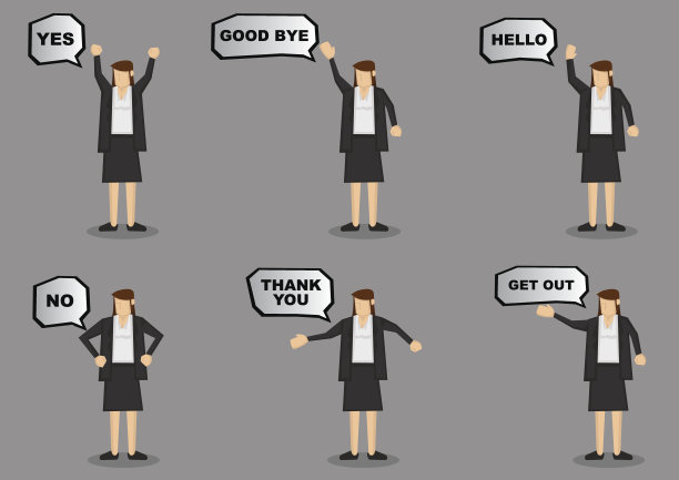 有演讲气球的女商人图片下载