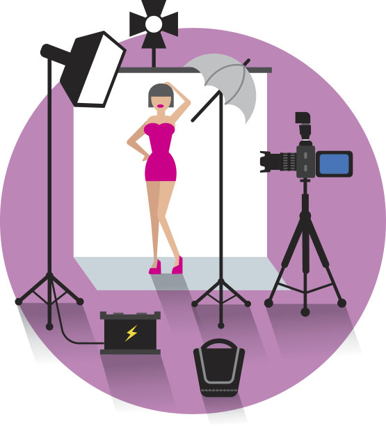 照片工作室和模型概念图标图片下载