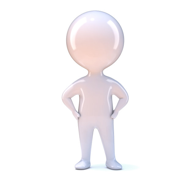 3d小男人双手叉腰耐心等待图片下载