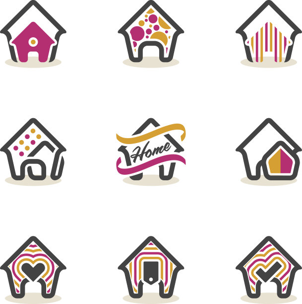 现代房地产标志家向量符号房子向量图标图片下载